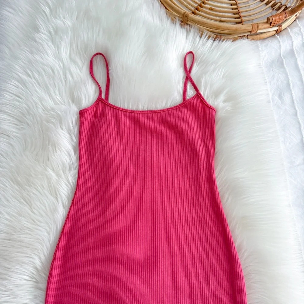 NWOT Reformation Cosmo Knit Dress Snapdragon Pink Ribbed Rib Long Maxi - Picture 8 of 14